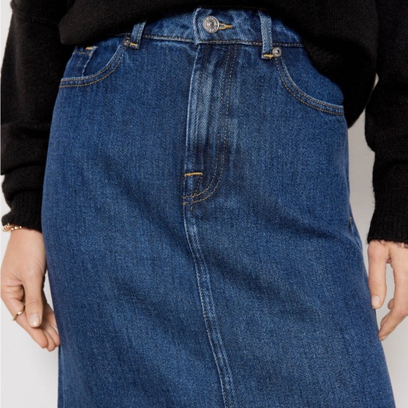 7 For All Mankind Maxi Skirt in Blue Note - Picture 2 of 9